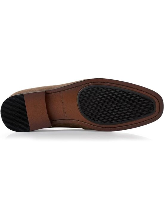 ?Men\'s Cognac Suede Slip-On Comfortable Round Toe Non Slip Fashion Loafers